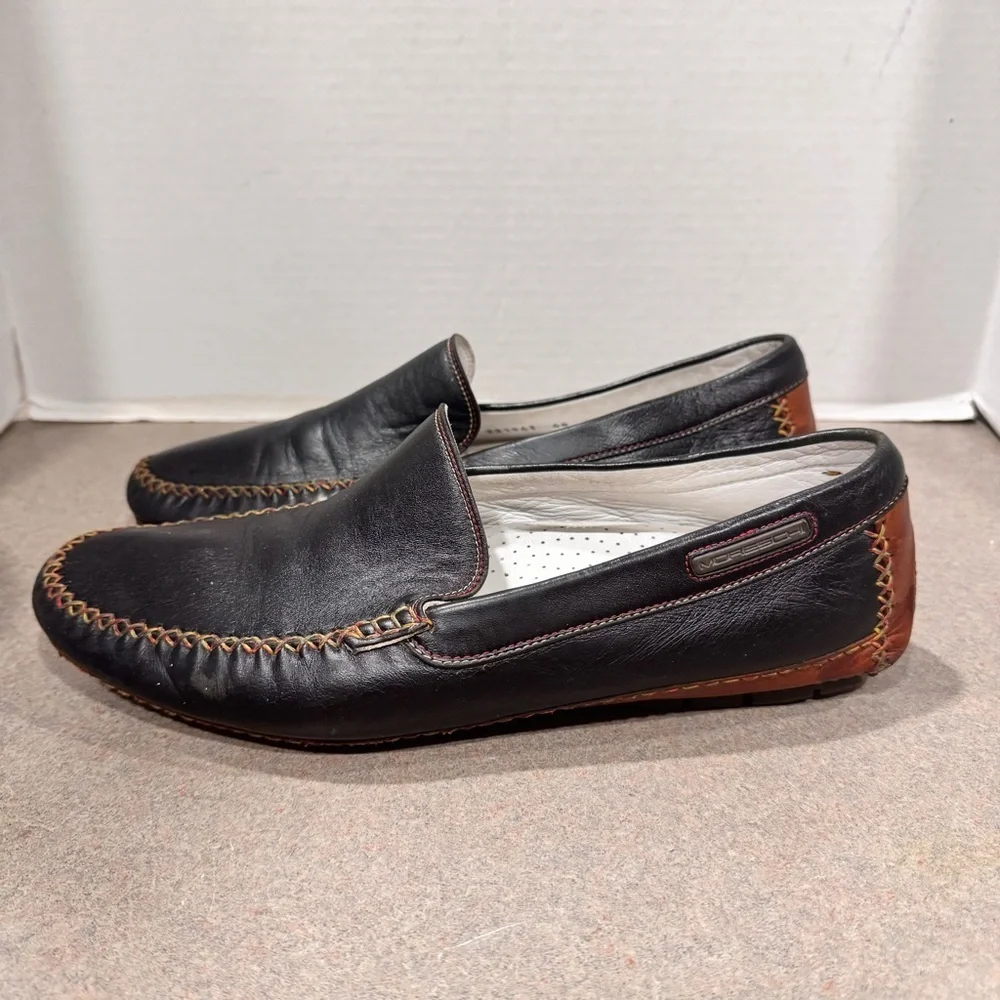 Moreschi Men’s Black and Red Leather Driving Moccasins 8.5 Loafers